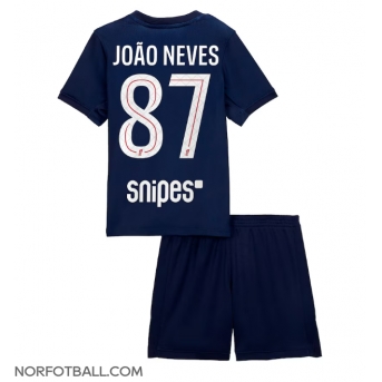 Billige Fotballdrakt Paris Saint-Germain Joao Neves #87 Replika Hjemmedraktsett Barn 2025-26 Kortermet (med bukser)